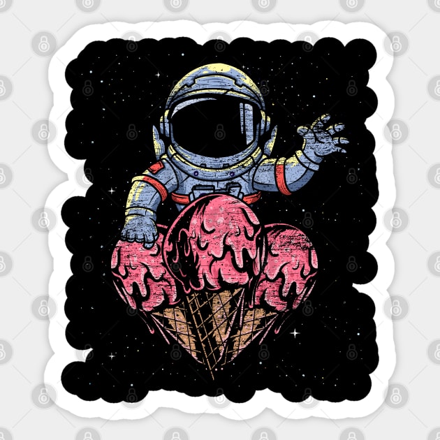 Ice Cream Astronaut Sticker by ShirtsShirtsndmoreShirts